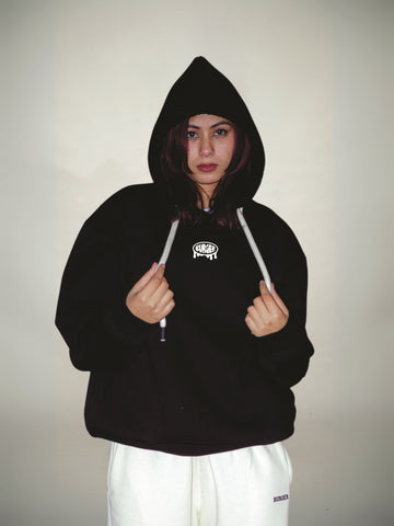 Black : Juicy Burger Heavyweight Baggy Hoodie For Men and Women