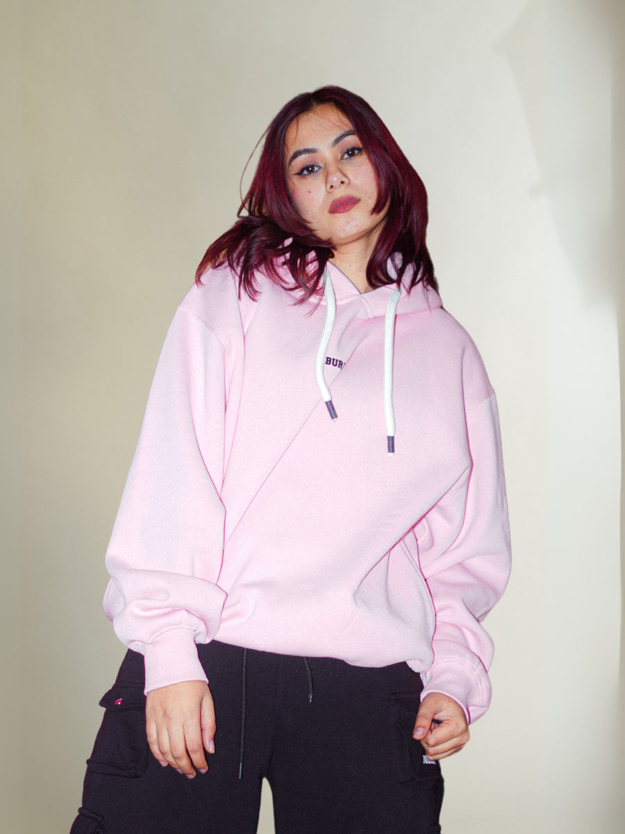 Baby Pink : Ye Burger Logo Heavyweight Baggy Hoodie For Men and Women