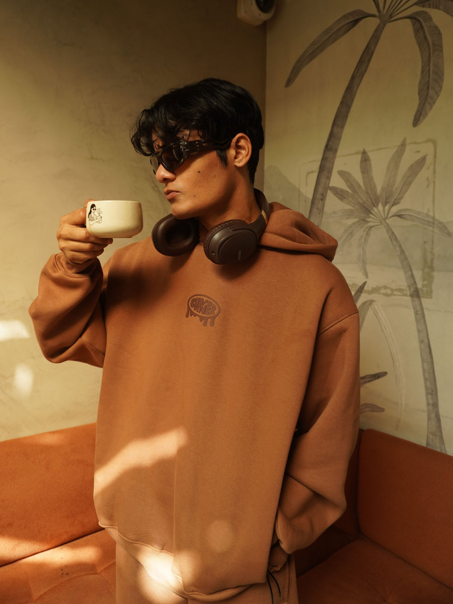 Mocha Mousse : Juicy Logo Heavyweight Baggy Hoodie For Men and Women