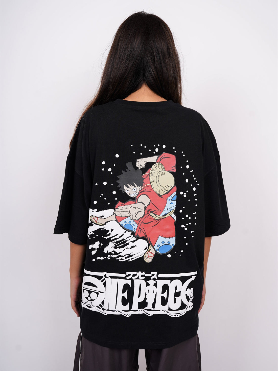 Monkey d. Luffy : Black One Piece Drop Sleeved Tee For Men and Women