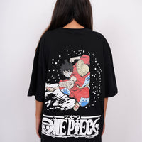 Monkey d. Luffy : Black One Piece Drop Sleeved Tee For Men and Women