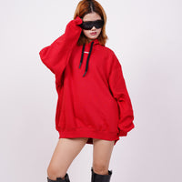 Red : Ye Burger Logo Heavyweight Baggy Hoodie For Men and Women