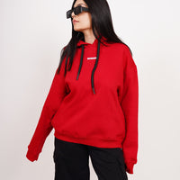 Red : Ye Burger Logo Heavyweight Baggy Hoodie For Men and Women