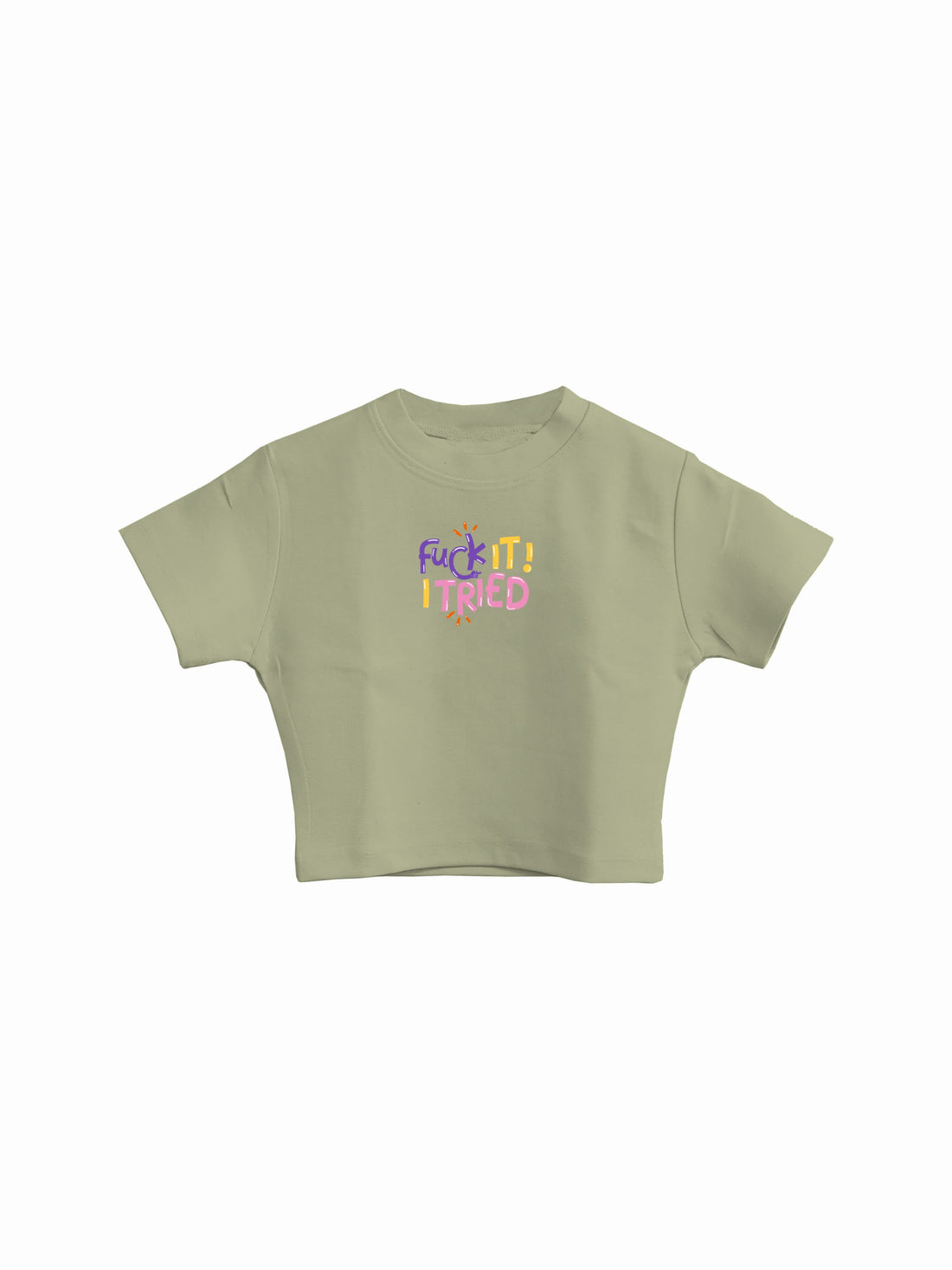 Fuck It I Tried : Burger Bae Round Neck Crop Baby Tee For Women