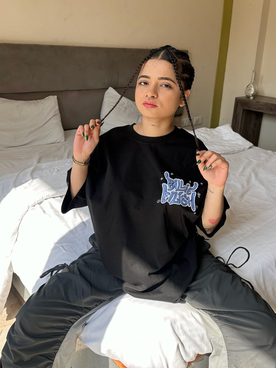 The Billie Eilish Cartoon Art Drop Sleeved Tee for Men and Women