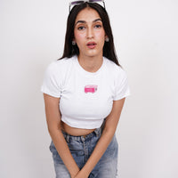 It's late : Burger Bae Round Neck Crop Baby Tee For Women