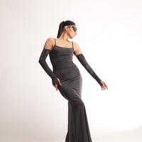 Layla Evening Dress : Burger Bae (Full Length Maxi dress with Gloves)