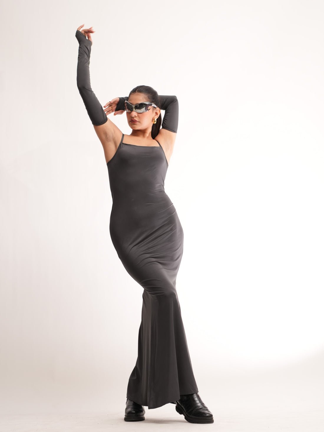 Layla Evening Dress : Burger Bae (Full Length Maxi dress with Gloves)