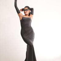 Layla Evening Dress : Burger Bae (Full Length Maxi dress with Gloves)