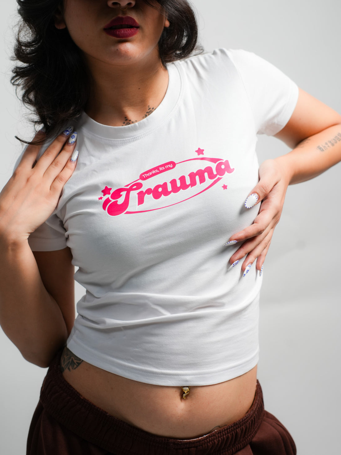 Thanks it’s my trauma - It Girl Y2k Baby tee for Women