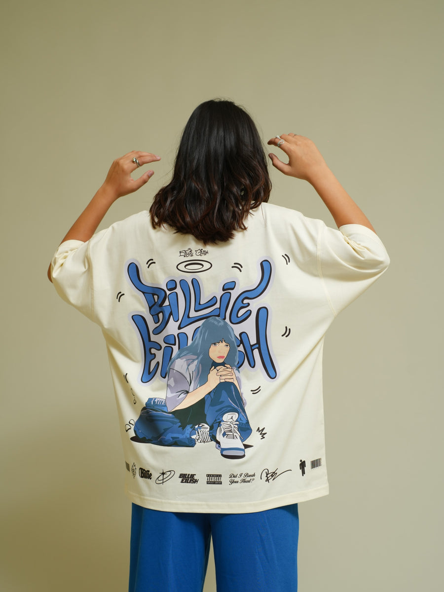 The Billie Eilish Cartoon Art Drop Sleeved Tee for Men and Women