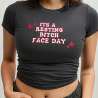 Resting Bi*ch face - IT Girl Y2K Baby Tee For Women