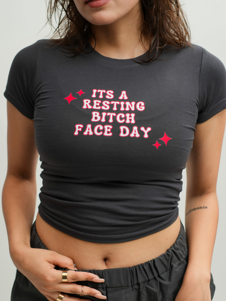 Resting Bi*ch face - IT Girl Y2K Baby Tee For Women