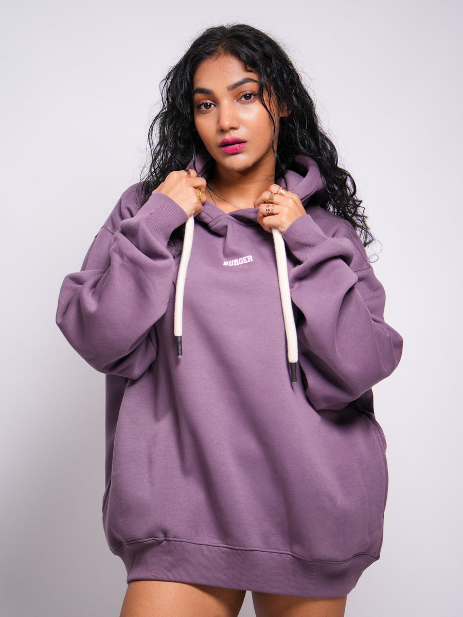 Ye Hoodie : Minimal Burger Logo Heavyweight Baggy Hoodie For Women