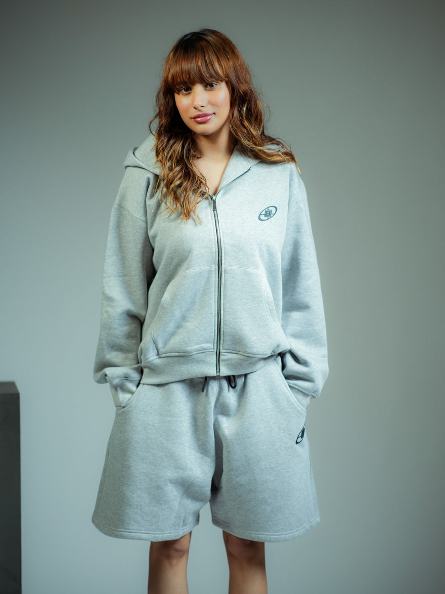 Melange Grey Adam set (Melbourne jacket + Adam shorts) For men and women