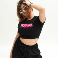 Toxic : Burger Bae Round Neck Crop Baby Tee For Women