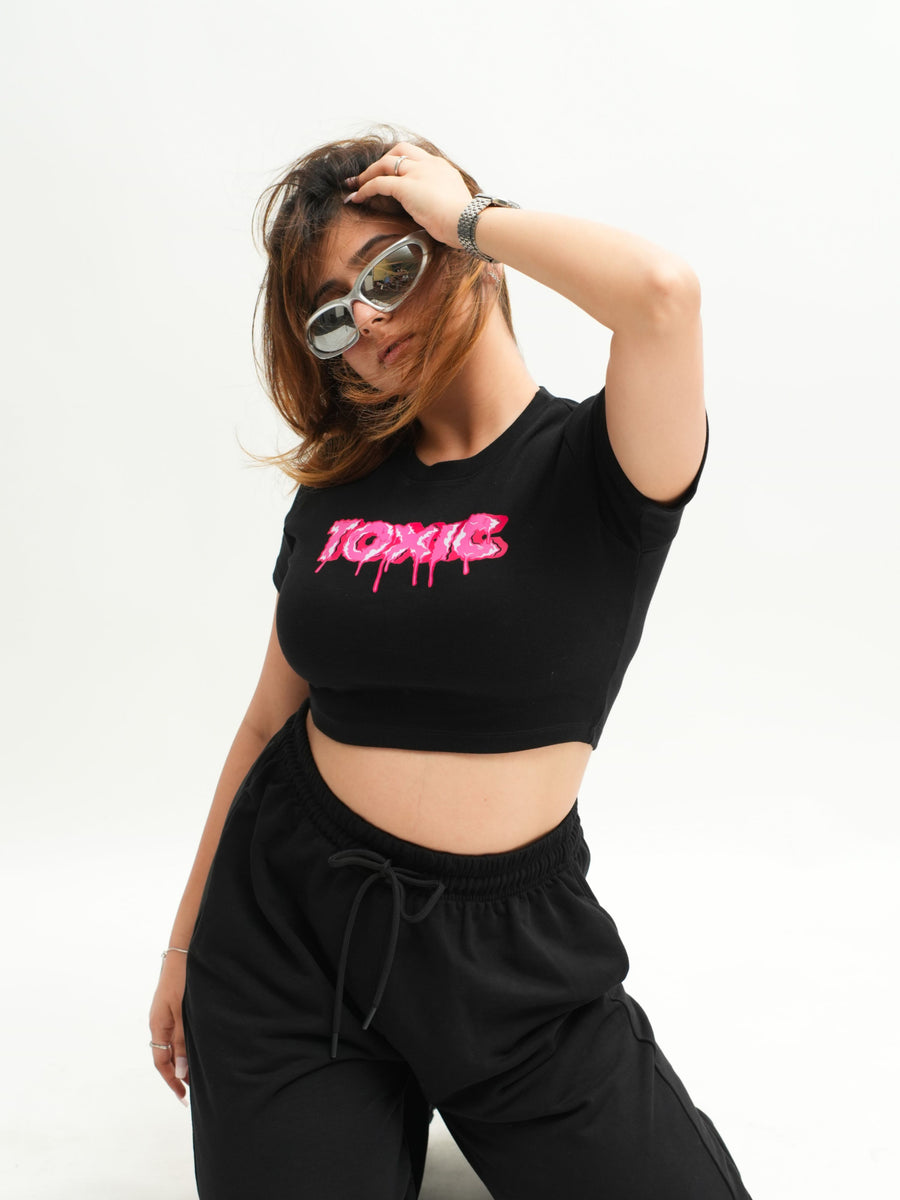 Toxic : Burger Bae Round Neck Crop Baby Tee For Women