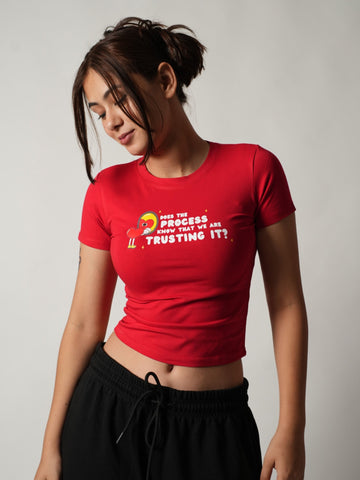 Trusting The process - IT Girl Y2K Baby Tee For Women