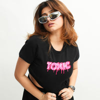 Toxic : Burger Bae Round Neck Crop Baby Tee For Women