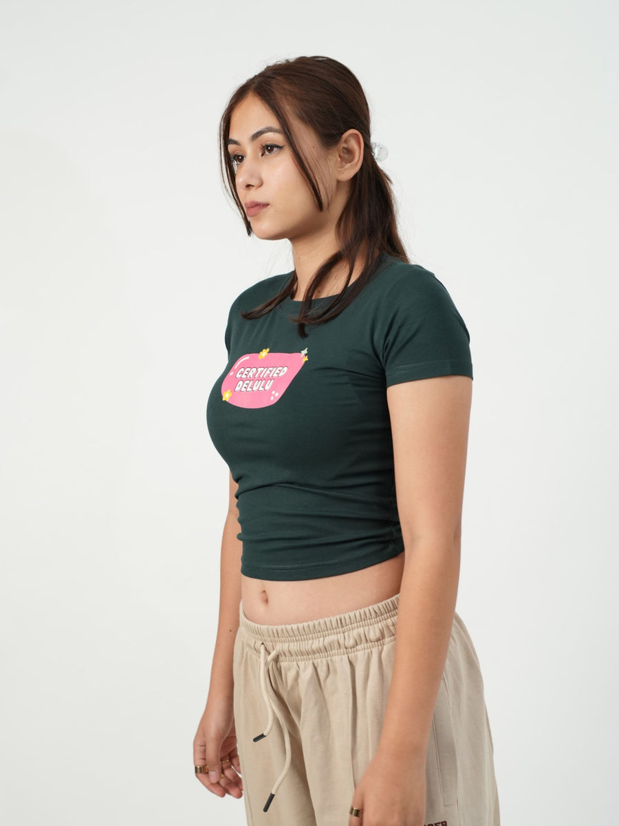 Certified Delulu - IT Girl Y2K Baby Tee For Women