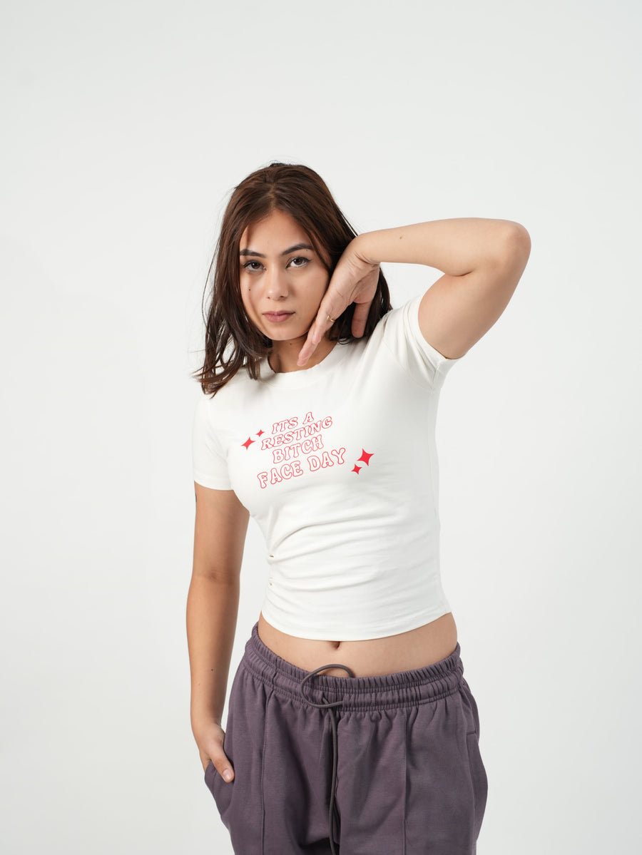 Resting Bi*ch face - IT Girl Y2K Baby Tee For Women