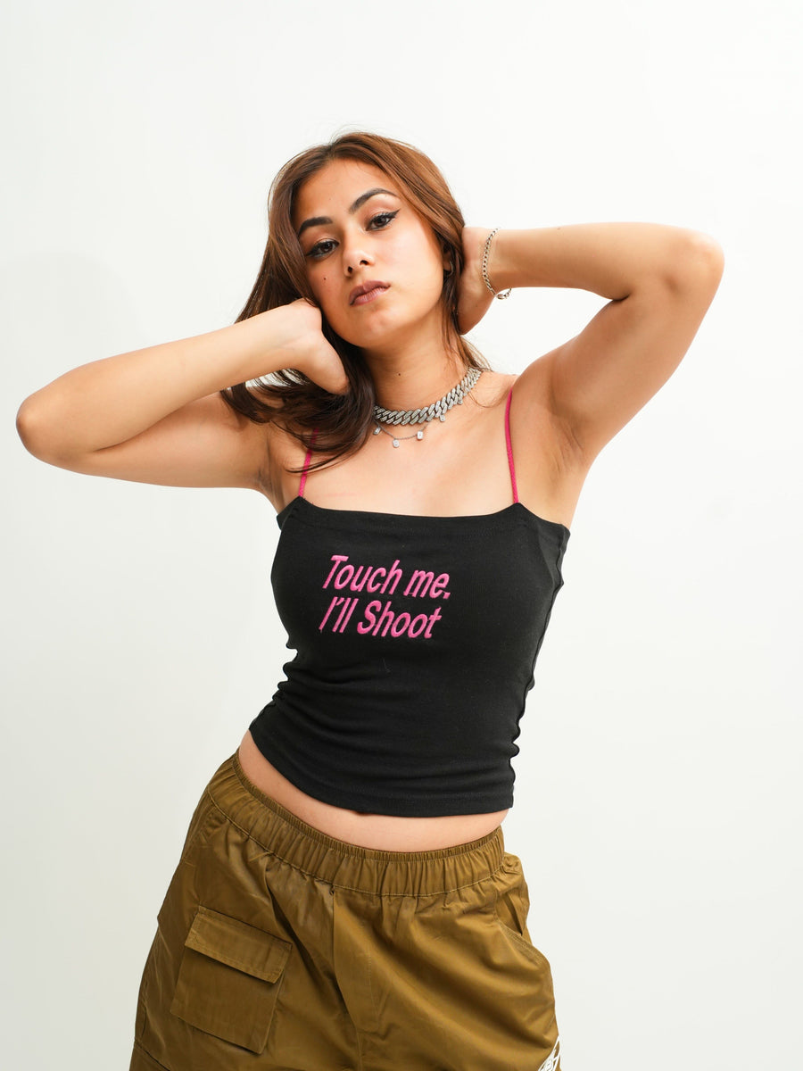 Touch Me I'll Shoot - Burger Bae Regular Fit Camisole