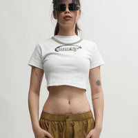 Broken Souls : Burger Bae Round Neck Crop Baby Tee For Women