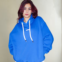 Cobalt Blue : Ye Burger Logo Heavyweight Baggy Hoodie For Men and Women