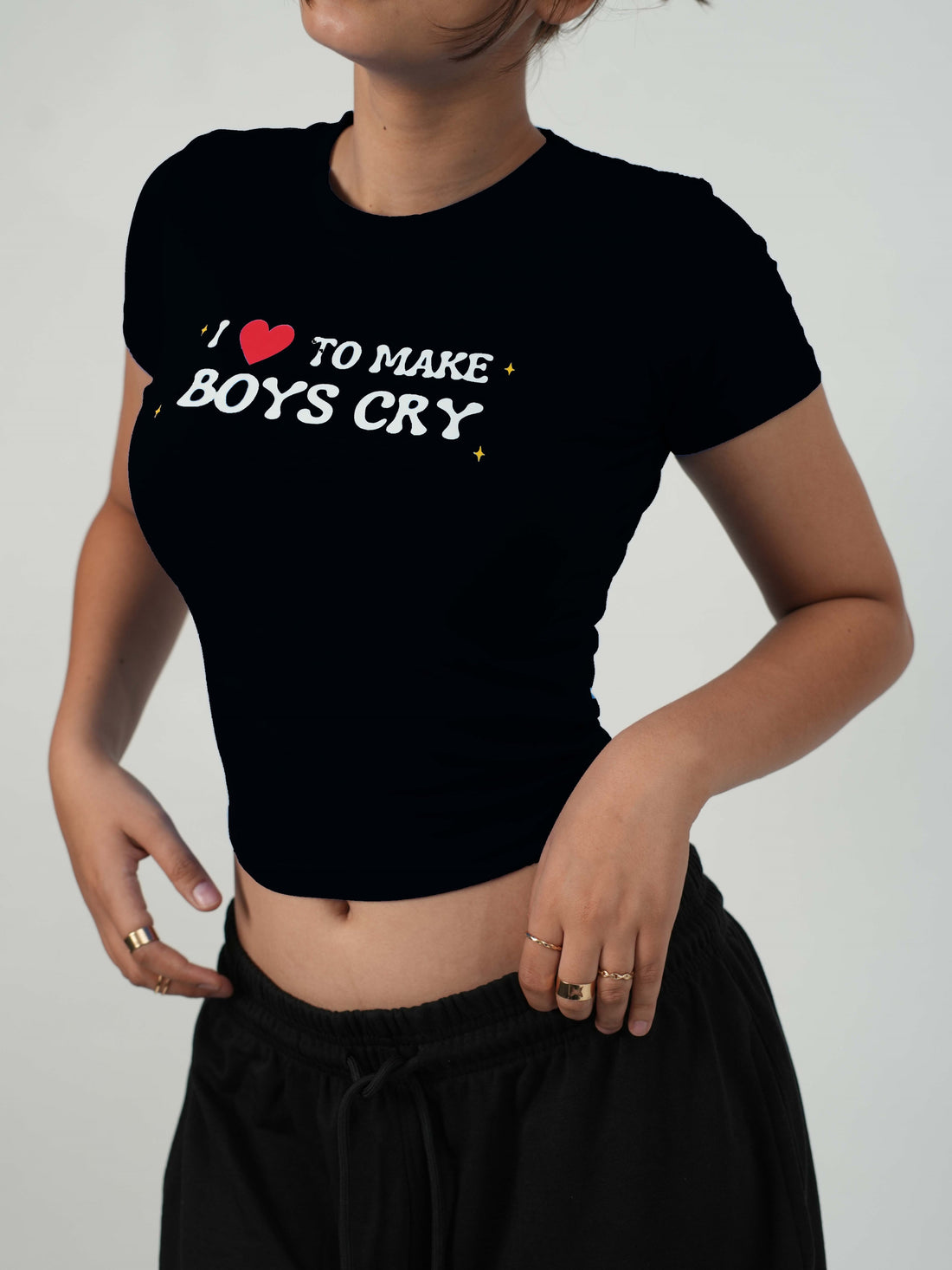 I love to make Boys Cry - IT Girl Y2K Baby Tee For Women