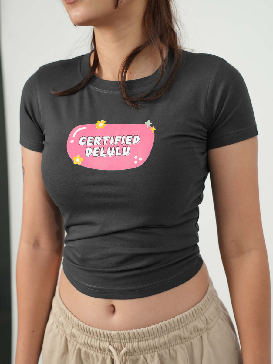 Certified Delulu - IT Girl Y2K Baby Tee For Women