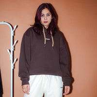 Ye Hoodie : Minimal Burger Logo Heavyweight Baggy Hoodie For Women