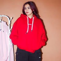 Ye Hoodie : Minimal Burger Logo Heavyweight Baggy Hoodie For Women