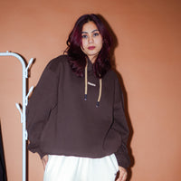 Ye Hoodie : Minimal Burger Logo Heavyweight Baggy Hoodie For Women