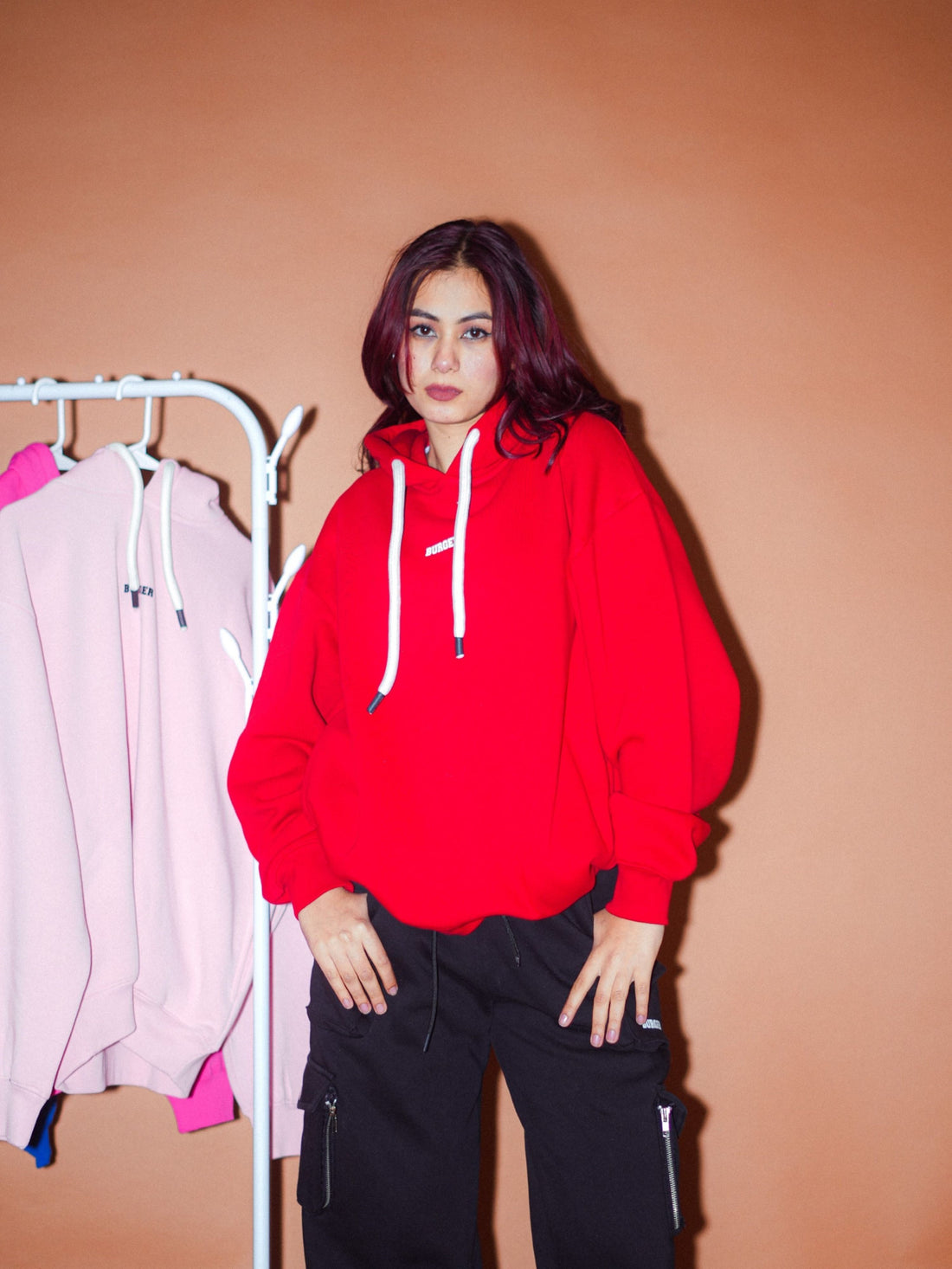 Ye Hoodie : Minimal Burger Logo Heavyweight Baggy Hoodie For Women