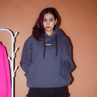 Ye Hoodie : Minimal Burger Logo Heavyweight Baggy Hoodie For Women