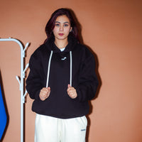 Ye Hoodie : Minimal Burger Logo Heavyweight Baggy Hoodie For Women