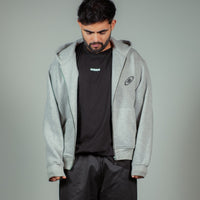 Melange Grey Melbourne Heavyweight Oversized Zip-Through Hoodie Jacket For Men and Women