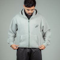 Melange Grey Melbourne Heavyweight Oversized Zip-Through Hoodie Jacket For Men and Women