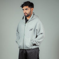 Melange Grey Melbourne Heavyweight Oversized Zip-Through Hoodie Jacket For Men and Women